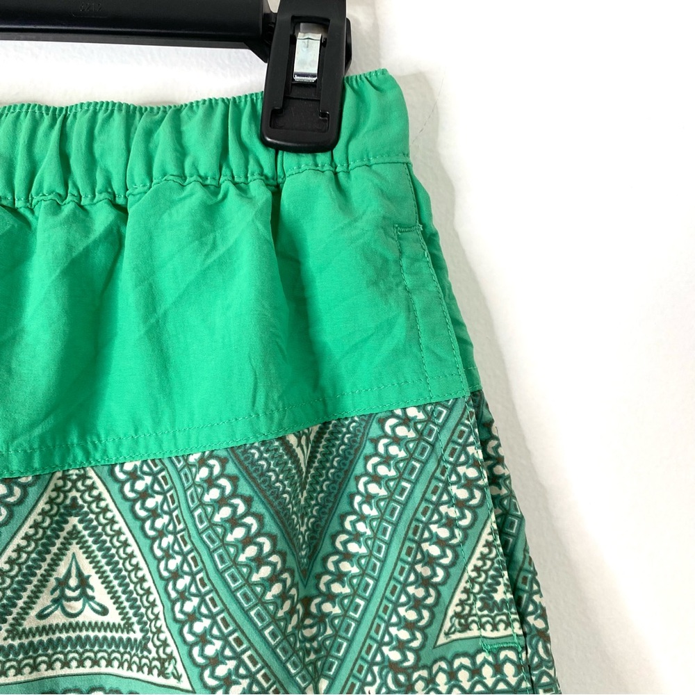 Patagonia Two Tone Green Paisley Active Mini Skirt Nylon Athletic - Picture 2 of 7